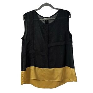 Mystree Colorblock Sheer Sleeveless Top